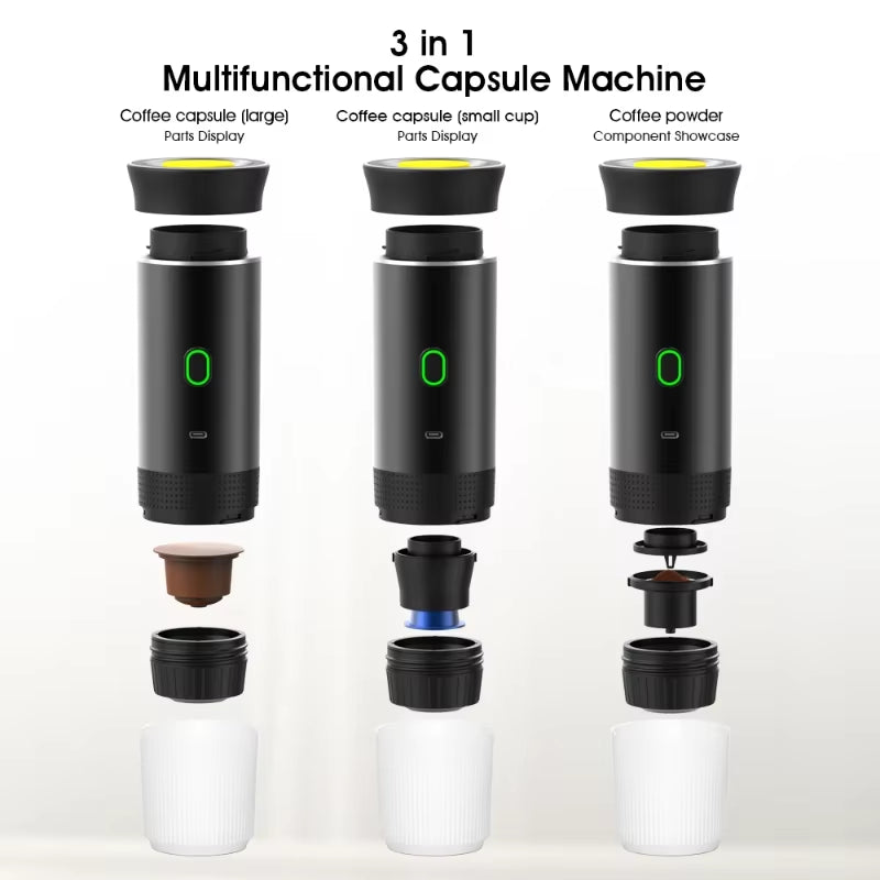 Youpin Coffee Machine Wireless Electric Portable Espresso 3 in 1 Espresso Coffee Maker Capsule Powder for Car Camping New