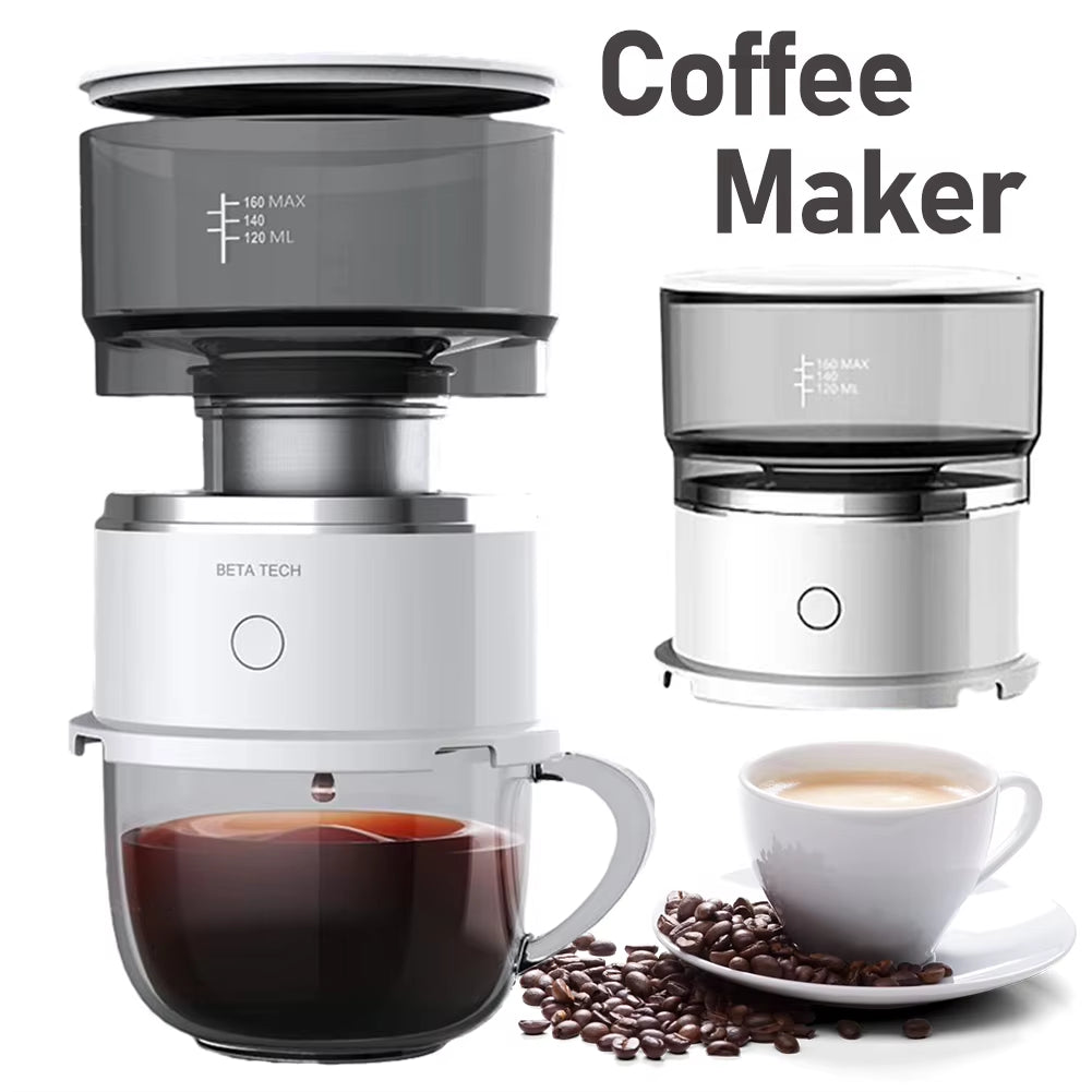 Automatic Hand Drip Coffee Maker Hand-Pressed Coffee Maker Stainless Steel Filter Portable Manual Press Coffee Espresso Maker